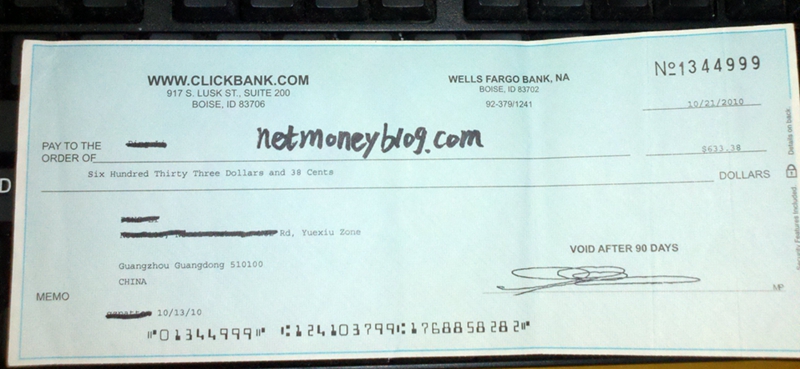 十年前的一张clickbank支票