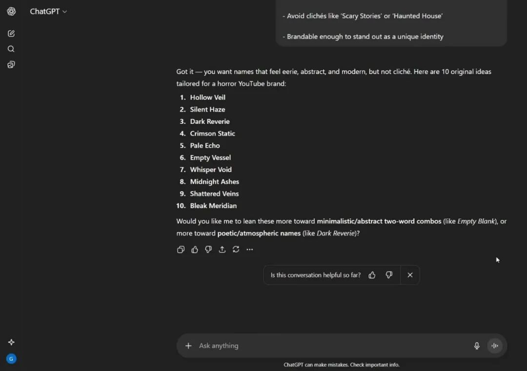 油管 chatgpt提示词